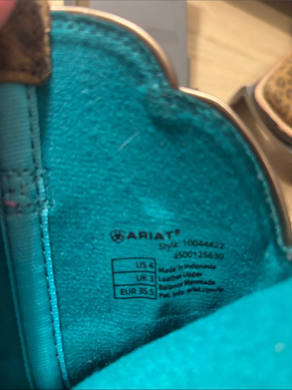 Ariat Teal and Leopard Cowboy Boots